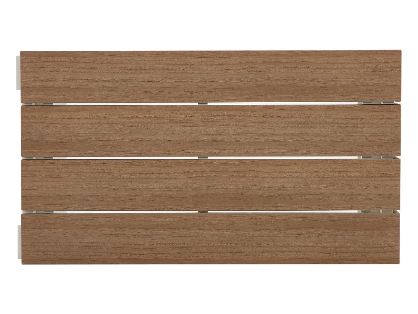 Conjunto de jardim modular em alumínio: 2 sofás e uma mesa de centro - Branco com almofadas bege - BAMBAÏA de MYLIA