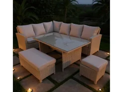 Conjunto de jardim MUNICH 9 lugares Cinza Pérola 1 banco