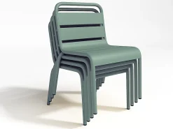 Conjunto de jardim para criança em metal verde-amêndoa 1 mesa e 4 cadeiras