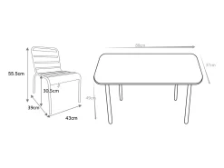 Conjunto de jardim para criança em metal verde-amêndoa 1 mesa e 4 cadeiras