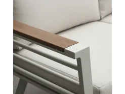 Conjunto de Jardim TORONTO Branco em Alumínio e Madeira Sintética