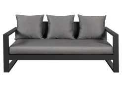 Conjunto de jardim: um sofá 3 lugares, 2 cadeirões, uma mesa de centro - Antracite - MOLOKAI