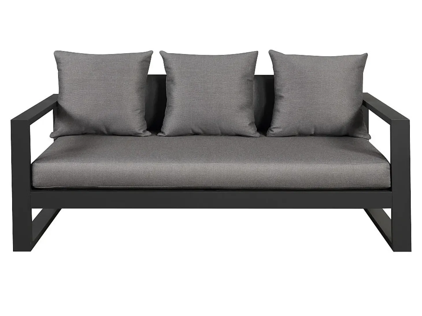 Conjunto de jardim: um sofá 3 lugares, 2 cadeirões, uma mesa de centro - Antracite - MOLOKAI