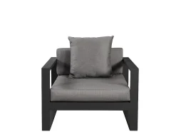 Conjunto de jardim: um sofá 3 lugares, 2 cadeirões, uma mesa de centro - Antracite - MOLOKAI