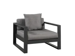 Conjunto de jardim: um sofá 3 lugares, 2 cadeirões, uma mesa de centro - Antracite - MOLOKAI