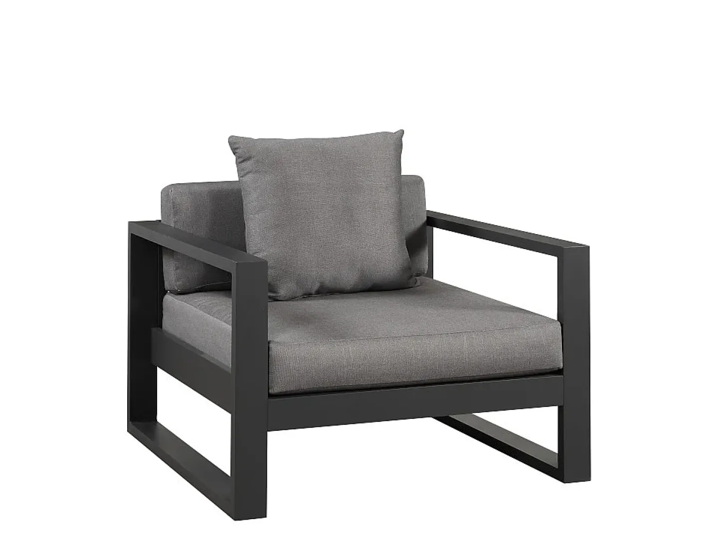 Conjunto de jardim: um sofá 3 lugares, 2 cadeirões, uma mesa de centro - Antracite - MOLOKAI