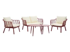 Conjunto de lazer de jardim polipropileno e metal bordeaux - LOYNA de MYLIA