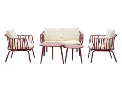 Conjunto de lazer de jardim polipropileno e metal bordeaux - LOYNA de MYLIA