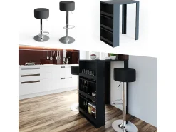 Conjunto de mesa de bar antracite 57x80x106
