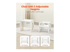 Conjunto de Mesa e Cadeira de Desmame Montessori SucceBuy, Mesa e Cadeira de Atividades para Crianças, Branco