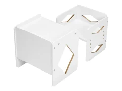 Conjunto de Mesa e Cadeira de Desmame Montessori SucceBuy, Mesa e Cadeira de Atividades para Crianças, Branco