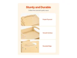 Conjunto de Mesa e Cadeira de Desmame Montessori SucceBuy, Mesa e Cadeira de Atividades para Crianças, Madeira