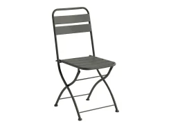 Conjunto de mesa e cadeiras de jardim dobrável em metal: 1 mesa L.60 cm + 2 cadeiras - Cinza antracite - MIRMANDE