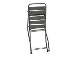 Conjunto de mesa e cadeiras de jardim dobrável em metal: 1 mesa L.60 cm + 2 cadeiras - Cinza antracite - MIRMANDE
