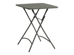 Conjunto de mesa e cadeiras de jardim dobrável em metal: 1 mesa L.60 cm + 2 cadeiras - Cinza antracite - MIRMANDE