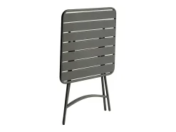 Conjunto de mesa e cadeiras de jardim dobrável em metal: 1 mesa L.60 cm + 2 cadeiras - Cinza antracite - MIRMANDE