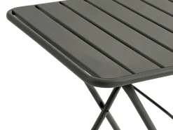 Conjunto de mesa e cadeiras de jardim dobrável em metal: 1 mesa L.60 cm + 2 cadeiras - Cinza antracite - MIRMANDE
