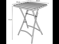 Conjunto de mesa e cadeiras de jardim dobrável em metal: 1 mesa L.60 cm + 2 cadeiras - Cinza antracite - MIRMANDE