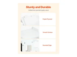 Conjunto de Mesa e Cadeiras de Desmame SucceBuy, Secretária Montessori para Crianças com Quadro, Branco