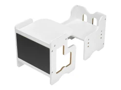 Conjunto de Mesa e Cadeiras de Desmame SucceBuy, Secretária Montessori para Crianças com Quadro, Branco