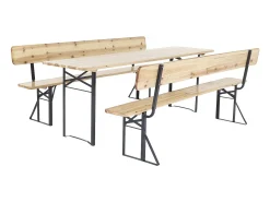 Conjunto de mobiliário de jardim "Lisbon" em madeira com encosto - 220 cm - Castanho