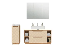 Conjunto de móveis de banheiro carvalho/caxemira com estrutura em azulejo 119.2x35x62.5 lotta