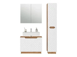 Conjunto de móveis de banheiro carvalho/branco com estrutura em azulejo 79.6x32x62.5 lotta