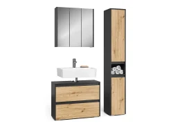 Conjunto de móveis de banheiro antracite/artesanal 80.1x30.1x62 majest