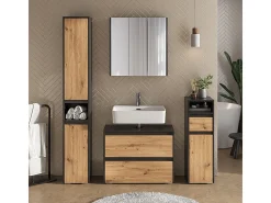 Conjunto de móveis de banheiro antracite/artesanal 80.1x30.1x62 majest