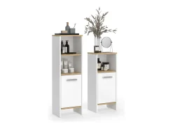 Conjunto de móveis de banheiro carvalho branco/dourado 33.8x26.3x108.2 karli
