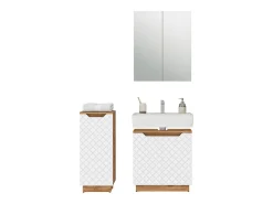 Conjunto de móveis de banheiro carvalho/branco com estrutura em azulejo 59.8x32x62.1 lotta