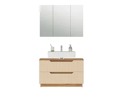 Conjunto de móveis de banheiro carvalho/caxemira às riscas 119.2x35x62.5 lotta