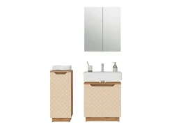 Conjunto de móveis de banheiro carvalho/caxemira com estrutura em azulejo 59.8x32x62.1 lotta