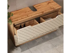 Conjunto de móveis de banheiro carvalho/caxemira com estrutura em azulejo 99.4x32x62.5 lotta