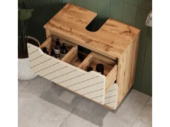 Conjunto de móveis de banheiro carvalho/caxemira com estrutura em azulejo 59.8x32x62.5 lotta