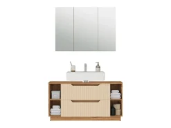 Conjunto de móveis de banheiro carvalho/caxemira às riscas 119.2x35x62.5 lotta