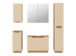 Conjunto de móveis de banheiro carvalho/caxemira às riscas 79.6x32x62.1 lotta