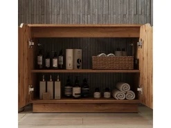 Conjunto de móveis de banheiro carvalho/caxemira às riscas 79.6x32x62.1 lotta