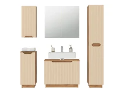 Conjunto de móveis de banheiro carvalho/caxemira às riscas 79.6x32x62.1 lotta