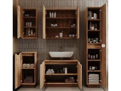 Conjunto de móveis de banheiro carvalho/caxemira às riscas 79.6x32x62.1 lotta