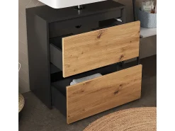 Conjunto de móveis de banheiro antracite/artesanal 60.1x30.1x62 majest
