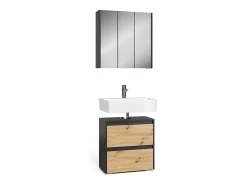 Conjunto de móveis de banheiro antracite/artesanal 60.1x30.1x62 majest