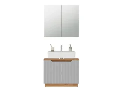Conjunto de móveis de banheiro carvalho/cinzento às riscas 79.6x32x62.1 lotta