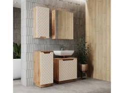 Conjunto de móveis de banheiro carvalho/caxemira com estrutura em azulejo 59.8x32x62.1 lotta