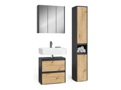 Conjunto de móveis de banheiro antracite/artesanal 60.1x30.1x62 majest