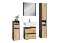 Conjunto de móveis de banheiro antracite/artesanal 60.1x30.1x62 majest