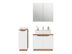 Conjunto de móveis de banheiro carvalho/branco com estrutura em azulejo 79.6x32x62.1 lotta
