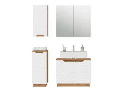 Conjunto de móveis de banheiro carvalho/branco com estrutura em azulejo 79.6x32x62.1 lotta