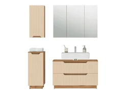 Conjunto de móveis de banheiro carvalho/caxemira às riscas 99.4x32x62.5 lotta
