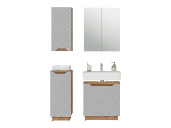 Conjunto de móveis de banheiro carvalho/cinzento com estrutura em azulejo 59.8x32x62.1 lotta